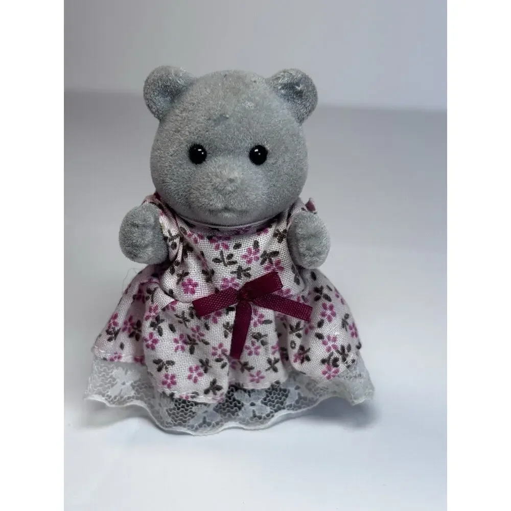 Sylvanian Families Gray Bear Sister Initial Rare Summer Evergreen